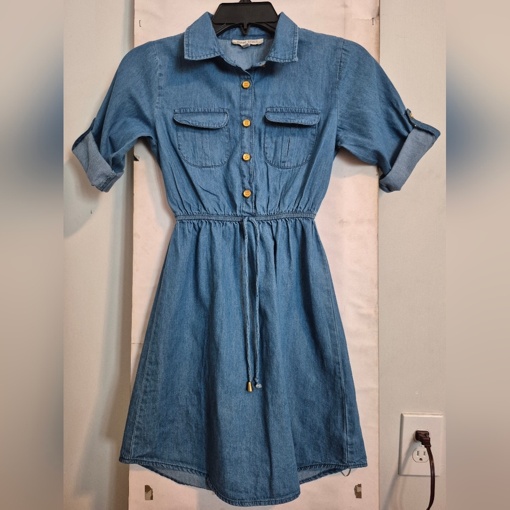 Stylish Blue Denim Kids Dress Worn Once